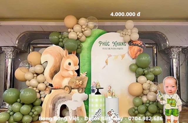 Trang trí sinh nhật chủ đề bé sóc