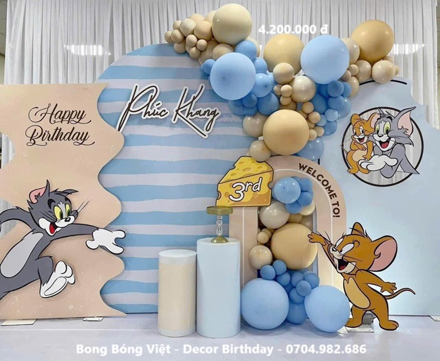 Trang trí sinh nhật chủ đề Tom And Jerry 