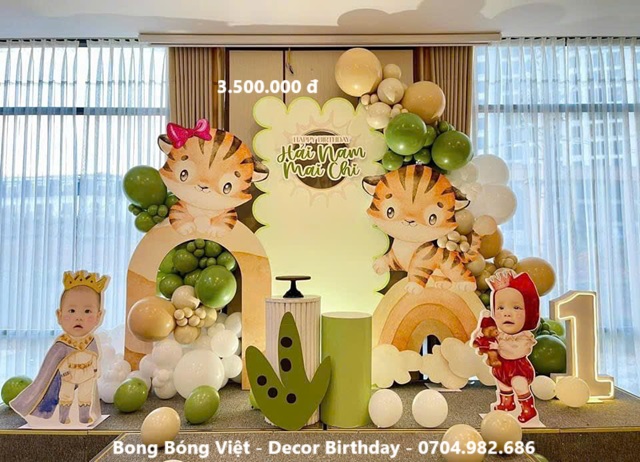 Trang trí sinh nhật bé trai tuổi mèo