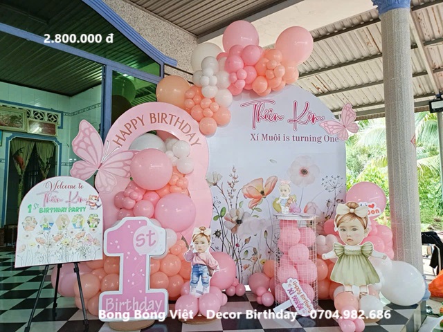 trang trí sinh nhật bé gái