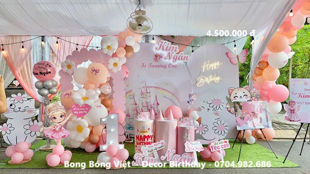 Trang trí sinh nhật bé gái
