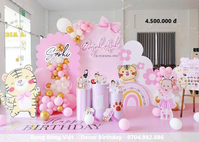 Trang trí sinh nhật bé gái
