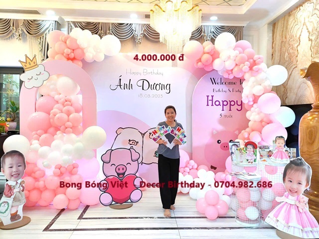 Trang trí sinh nhật bé gái