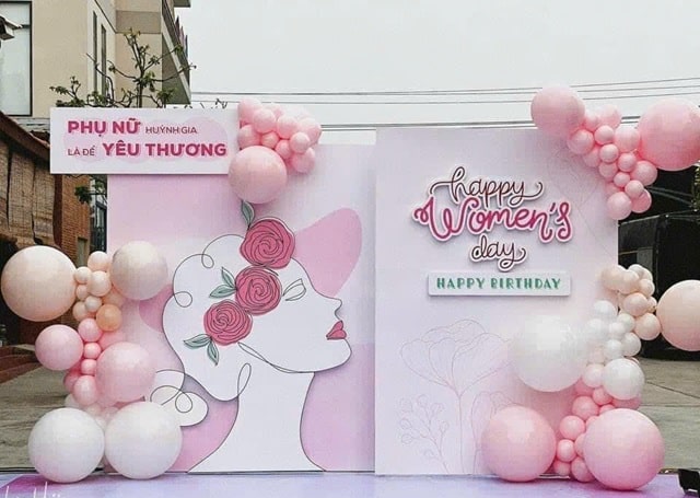 DỊCH VỤ TRANG TRÍ BACKDROP 8.3 NGÀY QUỐC TẾ PHỤ NỮ TẠI TP.HCM 37 trang tri 8 3 tai Huynh Gia min