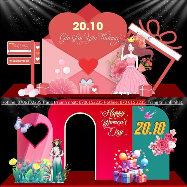 Trang Trí Ngày 20/10 Ấn Tượng Và Độc Đáo Năm 2025 23 Trang Trí Backdrop 20.10 ấn Tượng Min