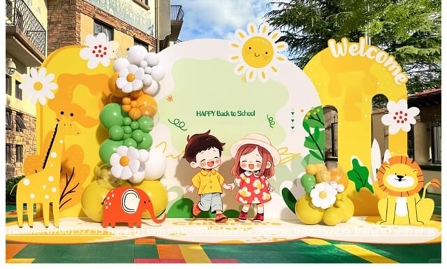 TRANG TRÍ LỄ KHAI GIẢNG– KHỞI ĐẦU RỰC RỠ CÙNG DỊCH VỤ TRANG TRÍ BONG BÓNG CHUYÊN NGHIỆP 21 Trang Trí Khai Giảng Trường Mầm Non Min