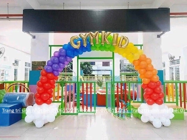 TRANG TRÍ CỔNG BONG BÓNG KHAI GIẢNG ĐẸP HCM 28 Thi Công Cổng Bong Bóng Khai Giảng Min