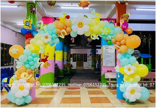 TRANG TRÍ CỔNG BONG BÓNG KHAI GIẢNG ĐẸP HCM 27 Trang Trí Cổng Bong Bóng Khai Giảng Tại Lớp Học Min