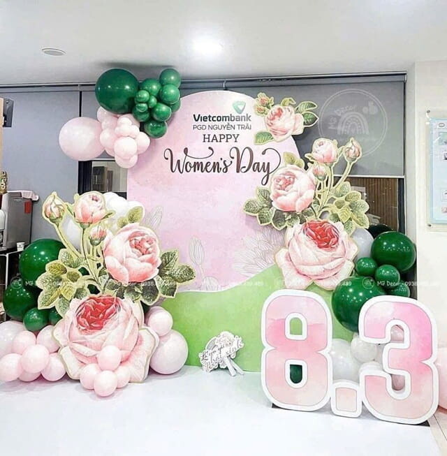 Top 10 Mẫu Trang Trí Backdrop 8/3 Đẹp Và Ấn Tượng Tại HCM 34 Trang Trí Backdrop 8.3 Tại Ngân Hàng