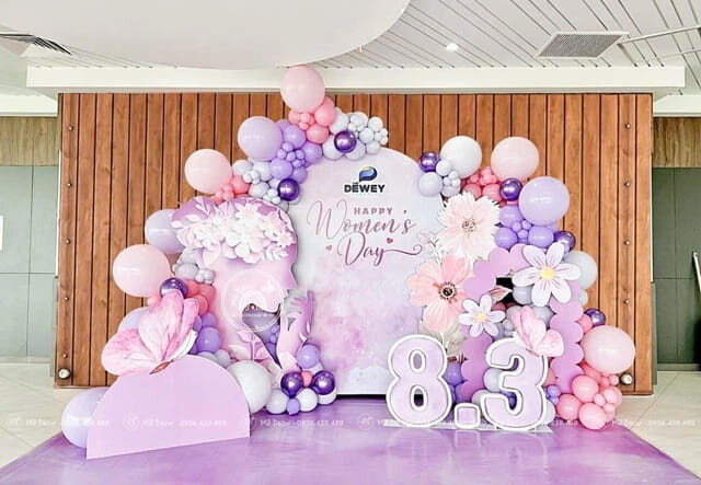 Top 10 Mẫu Trang Trí Backdrop 8/3 Đẹp Và Ấn Tượng Tại HCM 21 Trang Trí Backdrop 8.3 Tone Tím đẹp
