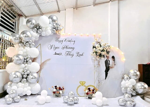 Trang Trí Tiệc Báo Hỷ TPHCM Đẹp, Sang Trọng, Trọn Gói Giá Tốt 39 Backdrop Báo Hỷ Giá Rẻ
