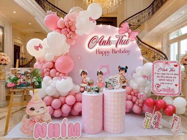 Trang Trí Thôi Nôi Cho Bé Đẹp – Dịch Vụ Trang Trí Thôi Nôi Trọn Gói Tại TPHCM 46 Backdrop Thôi Nôi Bé Gái Giá Rẻ