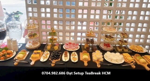 Setup Tiệc Teabreak HCM Trọn Gói - Trang trí tiệc Teabreak Văn phòng, Công ty 18 dịch vụ setup teabreak HCM