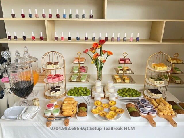 Setup Tiệc Teabreak HCM Trọn Gói - Trang trí tiệc Teabreak Văn phòng, Công ty 30 tiệc trà doanh nghiệp