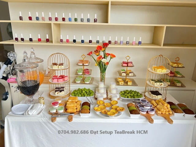 Setup Tiệc Teabreak HCM Trọn Gói - Trang trí tiệc Teabreak Văn phòng, Công ty 19 teabreak văn phòng HCM